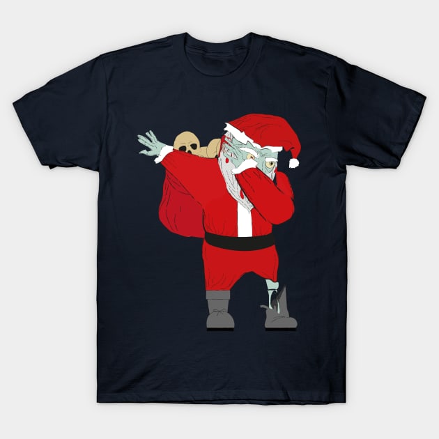 Funny Dabbing Zombie Santa Claus Halloween Christmas T-Shirt by klimentina